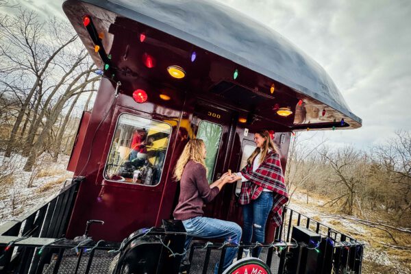 Indiana Christmas Train Wedding Engagement
